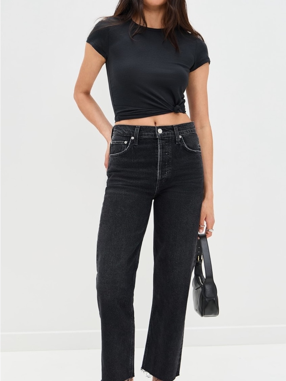 Citizens Of Humanity Washed blue High-Rise Cropped Jeans
